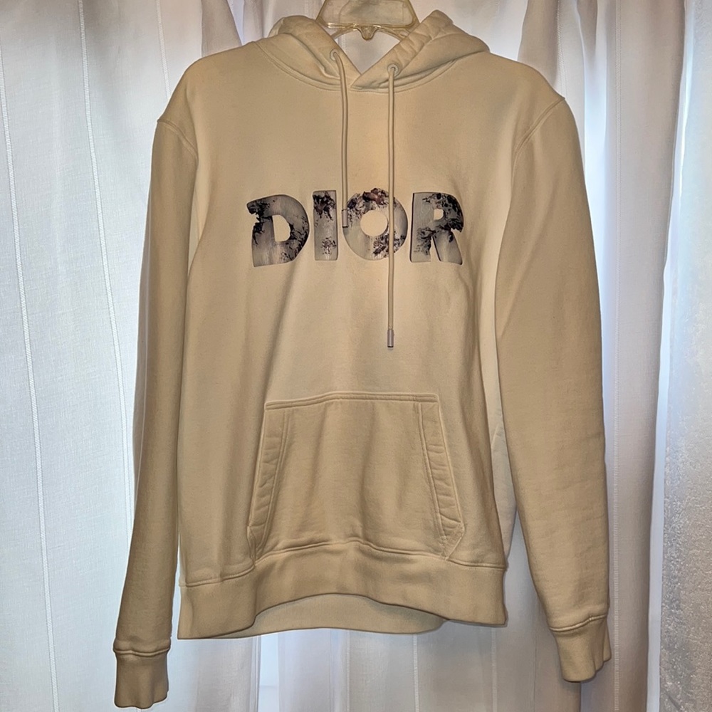 White Christian Dior hoodie size XL